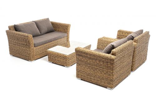  "Капучино Сингл" лаунж-зона из искусственного ротанга (гиацинт), цвет соломенный, фото 15 