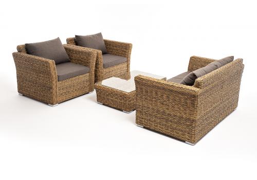  "Капучино Сингл" лаунж-зона из искусственного ротанга (гиацинт), цвет соломенный, фото 17 