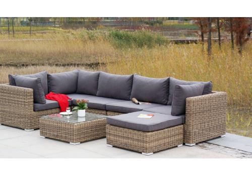  "Лунго" плетеная оттоманка с подушкой, цвет соломенный, фото 6 