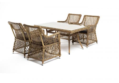  "Латте–140 L" обеденная группа плетеная, цвет соломенный, фото 3 
