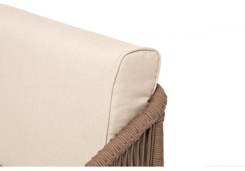  "Канны" лаунж-зона 4-местная из роупа со столом "Гранада" (серый гранит), основание дуб, роуп коричневый, ткань бежевая, фото 7 