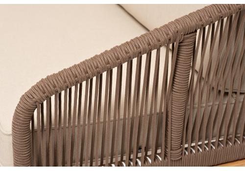 "Канны" лаунж-зона 4-местная из роупа со столом "Гранада" (серый гранит), основание дуб, роуп коричневый, ткань бежевая, фото 8 