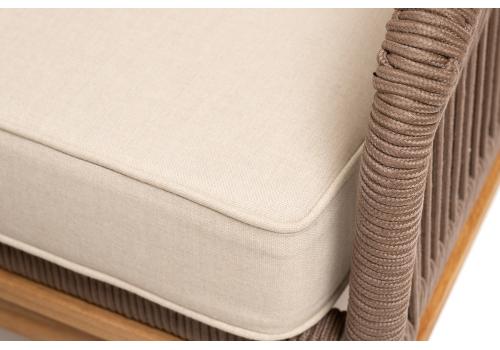  "Канны" лаунж-зона 4-местная из роупа со столом "Гранада" (серый гранит), основание дуб, роуп коричневый, ткань бежевая, фото 9 