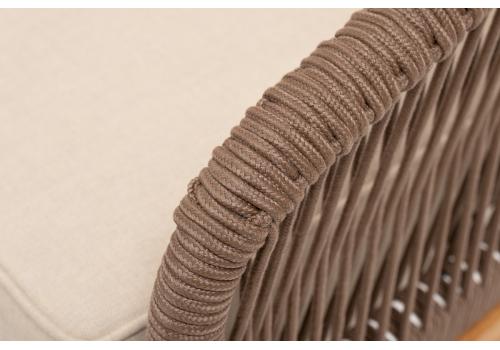  "Канны" лаунж-зона 4-местная из роупа со столом "Гранада" (серый гранит), основание дуб, роуп коричневый, ткань бежевая, фото 10 