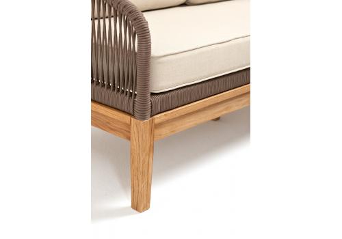  "Канны" лаунж-зона 4-местная из роупа со столом "Гранада" (серый гранит), основание дуб, роуп коричневый, ткань бежевая, фото 11 