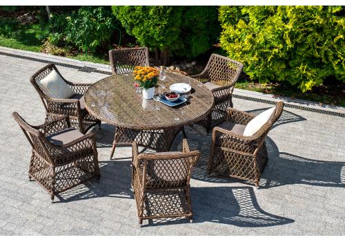  "Эспрессо" плетеный круглый стол, диаметр 150 см, цвет коричневый, фото 5 