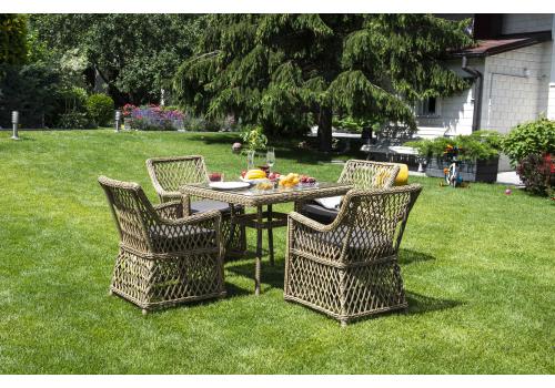  "Айриш" обеденная группа плетеная на 4 персоны, цвет соломенный, фото 2 