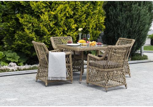  "Айриш" обеденная группа плетеная на 4 персоны, цвет соломенный, фото 3 