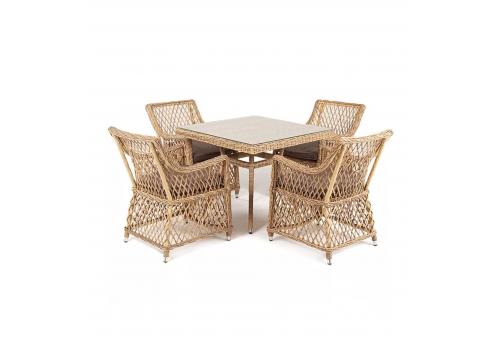  "Айриш" обеденная группа плетеная на 4 персоны, цвет соломенный, фото 6 