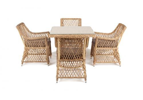  "Айриш" обеденная группа плетеная на 4 персоны, цвет соломенный, фото 7 