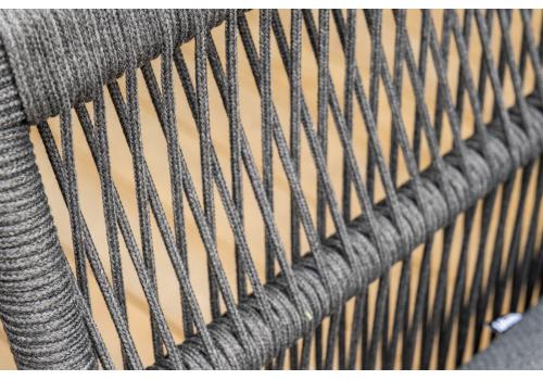  "Лугано" лаунж-зона 5-местная плетеная из роупа (веревки), каркас алюминиевый темно-серый, роуп темно-серый, фото 21 