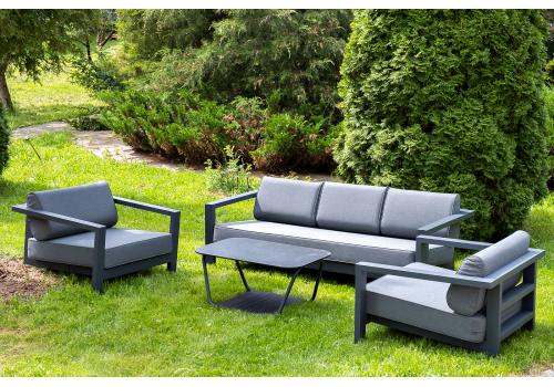  "Гранада" лаунж-зона из алюминия со столиком из HPL, фото 1 