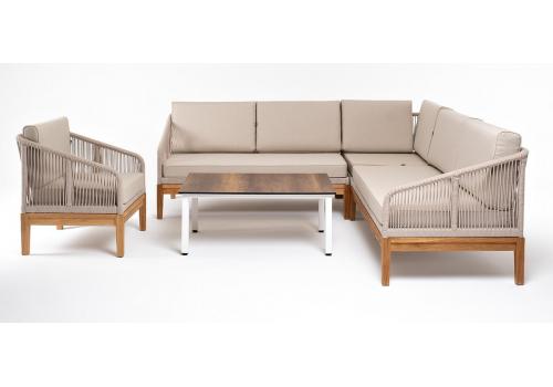  "Канны" модульная угловая лаунж-зона из роупа (веревки), цвет темно-серый, фото 1 