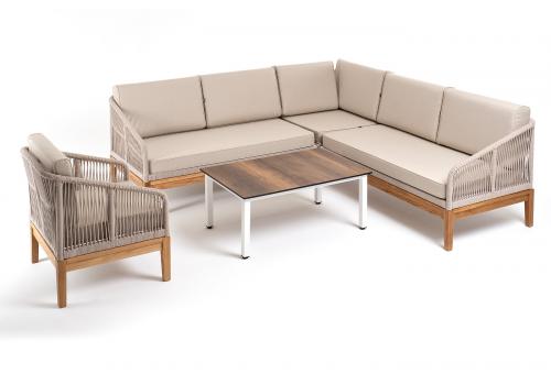  "Канны" модульная угловая лаунж-зона из роупа (веревки), цвет темно-серый, фото 2 