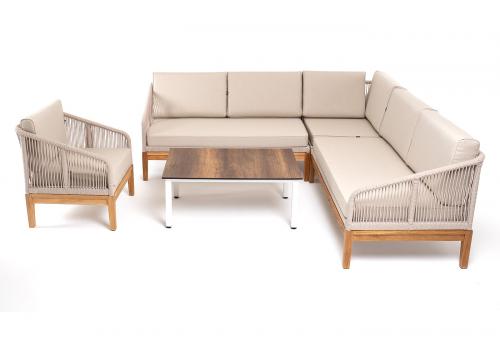  "Канны" модульная угловая лаунж-зона из роупа (веревки), цвет темно-серый, фото 3 