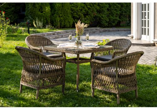  "Сицилия" обеденная группа плетеная, цвет соломенный, фото 3 