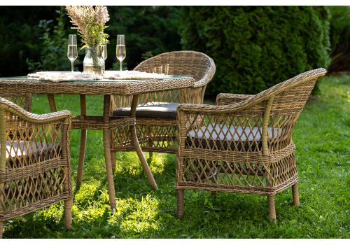  "Сицилия" обеденная группа плетеная, цвет соломенный, фото 5 