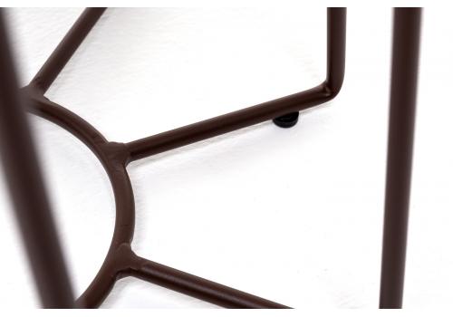  "Эквадор" журнальный стол из HPL круглый Ø40 H55, каркас из алюминия коричневый (RAL 8016) муар, цвет столешницы "дуб", фото 2 