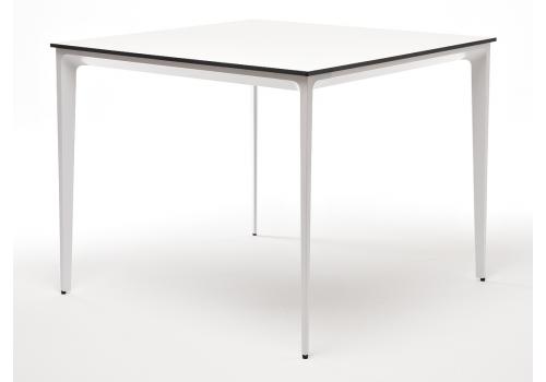  "Малага" обеденный стол из HPL 90х90см, цвет молочный, каркас белый, фото 1 