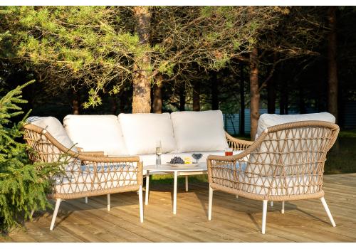  "Венеция" лаунж-зона из искусственного ротанга, цвет соломенный, фото 11 