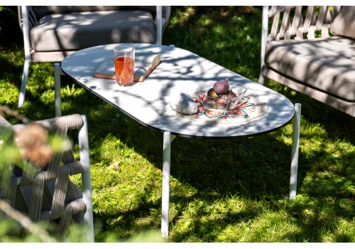  "Диего" лаунж-зона 4-местная плетеная из роупа (веревки), каркас алюминиевый белый, роуп бежевый, фото 11 