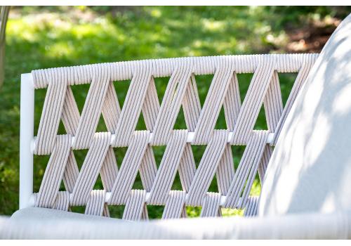  "Диего" лаунж-зона 4-местная плетеная из роупа (веревки), каркас алюминиевый белый, роуп бежевый, фото 15 