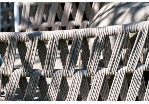  "Диего" лаунж-зона 4-местная плетеная из роупа (веревки), каркас алюминиевый белый, роуп бежевый, фото 16 