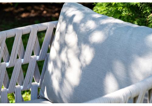  "Диего" лаунж-зона 4-местная плетеная из роупа (веревки), каркас алюминиевый белый, роуп бежевый, фото 17 