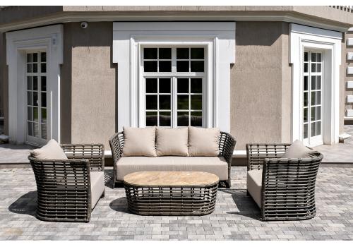  "Валенсия" лаунж-зона из искусственного ротанга, цвет серый, фото 1 