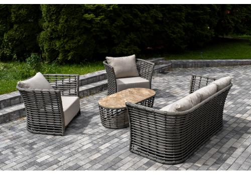  "Валенсия" лаунж-зона из искусственного ротанга, цвет серый, фото 4 
