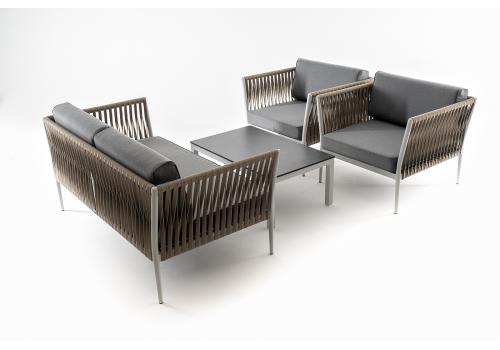  "Касабланка" лаунж-зона плетеная из роупа 4-местная, цвет серый, фото 37 