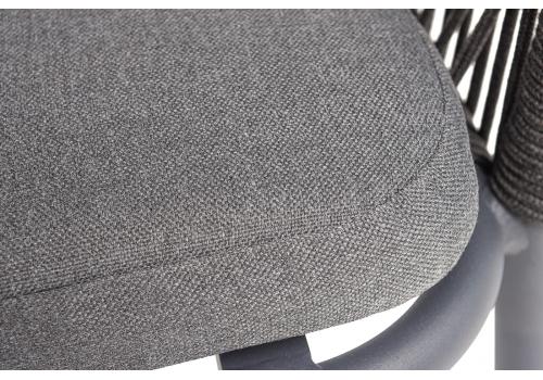  "Лион" стул плетеный из роупа, каркас из стали темно-серый (RAL7024) муар, роуп темно-серый круглый, ткань темно-серая 027, фото 8 