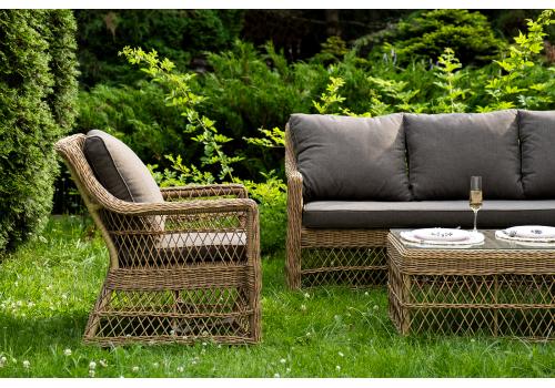  "Гранд Латте" лаунж-зона из искусственного ротанга, цвет соломенный, фото 46 