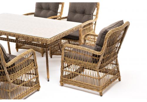  "Цесена" обеденная группа плетеная из искусственного ротанга, цвет соломенный, фото 40 