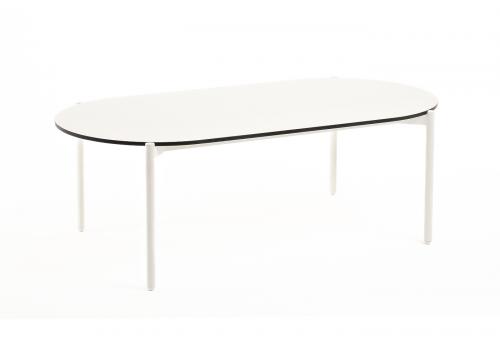  "Диего" журнальный стол из HPL 120х60 H40, каркас белый муар, цвет "молочный", фото 1 