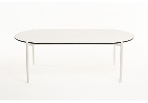  "Диего" журнальный стол из HPL 120х60 H40, каркас белый муар, цвет "молочный", фото 2 