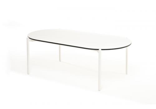  "Диего" журнальный стол из HPL 120х60 H40, каркас белый муар, цвет "молочный", фото 3 