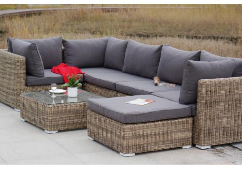  "Лунго" трансформирующийся диван из искусственного ротанга, цвет соломенный, фото 8 