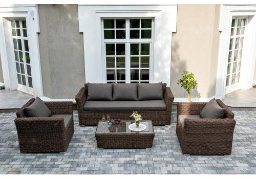  "Капучино" лаунж-зона из искусственного ротанга, цвет коричневый, фото 1 