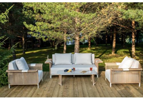  "Мальдивы" лаунж-зона из искусственного ротанга, цвет соломенный, фото 2 