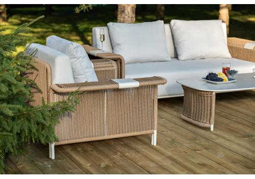  "Мальдивы" лаунж-зона из искусственного ротанга, цвет соломенный, фото 6 