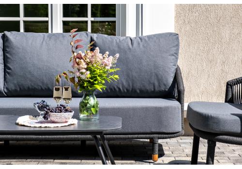  "Верона" лаунж-зона 5-местная плетеная из роупа (веревки), каркас алюминиевый темно-серый, роуп темно-серый, фото 6 