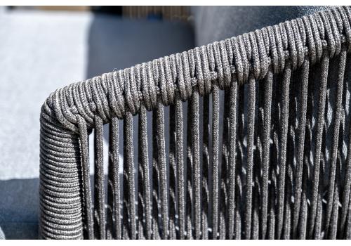  "Верона" лаунж-зона 5-местная плетеная из роупа (веревки), каркас алюминиевый темно-серый, роуп темно-серый, фото 10 