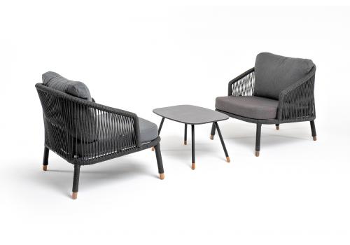  "Верона" лаунж-зона 5-местная плетеная из роупа (веревки), каркас алюминиевый темно-серый, роуп темно-серый, фото 23 