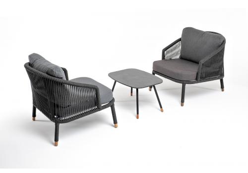  "Верона" лаунж-зона 5-местная плетеная из роупа (веревки), каркас алюминиевый темно-серый, роуп темно-серый, фото 24 