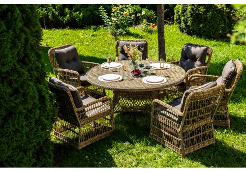  "Эспрессо–150 C" обеденная группа плетеная, цвет соломенный, фото 1 