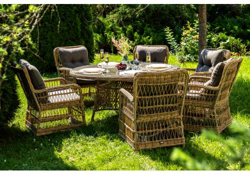  "Эспрессо–150 C" обеденная группа плетеная, цвет соломенный, фото 4 