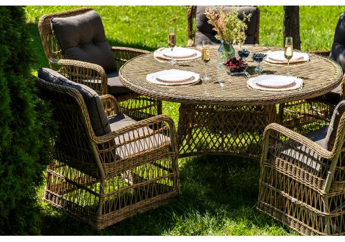  "Эспрессо–150 C" обеденная группа плетеная, цвет соломенный, фото 6 