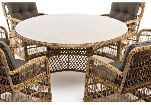  "Эспрессо–150 C" обеденная группа плетеная, цвет соломенный, фото 15 