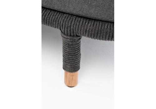  "Верона" диван 3-местный плетеный из роупа, каркас алюминий темно-серый (RAL7024) муар, роуп темно-серый круглый, ткань темно-серая 027, фото 10 